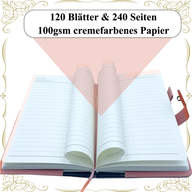 GOORAIFU Diary with Lock for Girls and Women, A5 PU