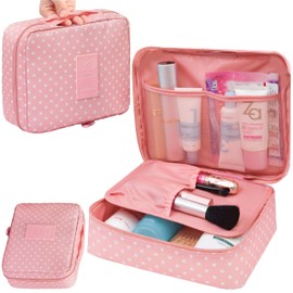 Retoo Cosmetic Bag Makeup Bag Toiletry Bag Travel Make Up Bag Cosmetic Bag Portable Organiser for Women Girls Toiletry Bag Cosmetic Box Multifunctional Cosmetic Case Portable, pink