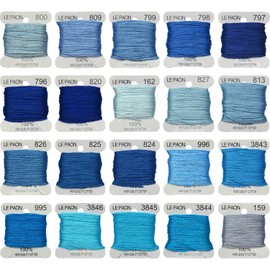 Premium Rainbow Color Embroidery Floss bobbins - Cross Stitch Threads - Friendship Bracelets Floss - Crafts Floss - 20 Bobbins Per Pack Embroidery Floss, Royal Blue Gradient