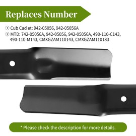 Bularie 942-05056A Mower Blades Compatible with Cub-Cadet ZT1 54" Mower Deck, 742-05056A Blades Fit for Cub Cad et Craftsman Troy-Bilt RZT-L54 XT1 XT2 Lawn Mower, Replace 742-05056 942-05056, 3 Pack