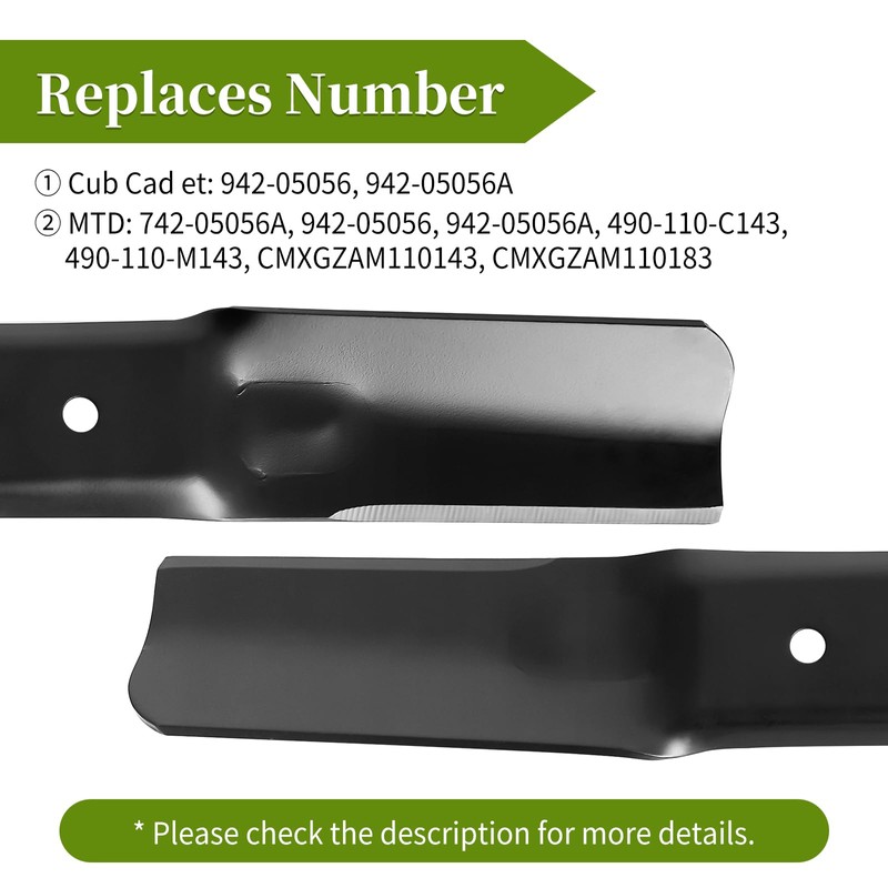 Bularie 942-05056A Mower Blades Compatible with Cub-Cadet ZT1 54" Mower