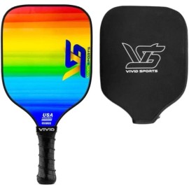 Vivid Sports Rainbow Graphite Pickleball Paddle Set, Polymer Honeycomb Core, 1 Neoprene Paddl