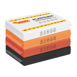 Jovi Modeling Clay, 3 Pounds Total, 4 Non-Drying Bars in White, Orange, Brown and Black 0.77 lb Each, Arts & Crafts Non-Toxic and Gluten Free plasticine