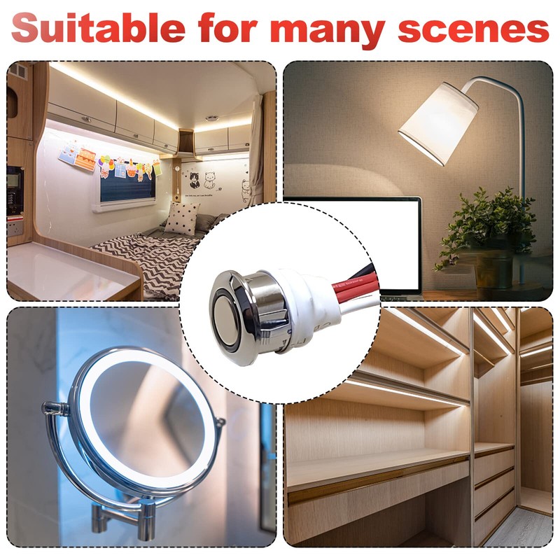 Pack of 2 5-24 V DC LED Touch Dimmer Switch,