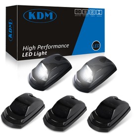 KDM Smoked Lens Led Cab Roof Top Marker Lights assembly Fit for 2017-2024 Ford F250 F350 F450 F550 Super Duty,Mounted Running Clearance Bright White,5Pcs Pack