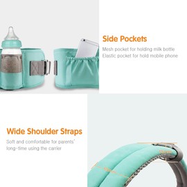 Baby Carrier with Hip Seat Breathable & Detachable Design Adjustable Strap Side Pockets Multifunctional Ergonomic Baby Safety Carriers Waist Stool for 0-36 Months Babies Infants Toddlers