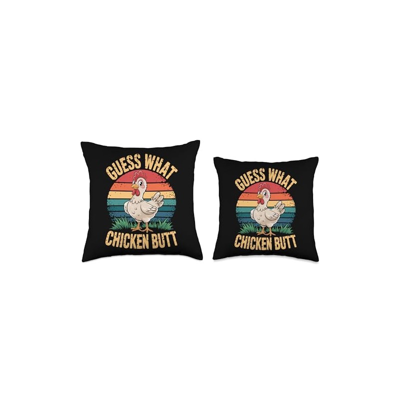 Funny Guess What? Chicken Butt Hilarious Joke Laughing Fowl Throw