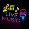 Live Music Neon Sign, Studio Lights, DJ Sign, LED Fall