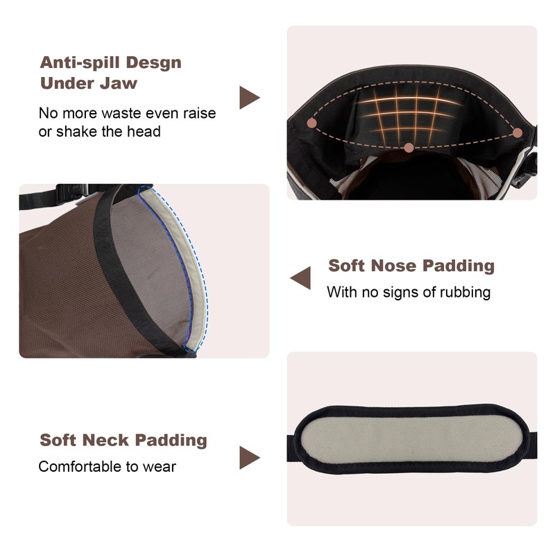 Horse Feed Bag for Grain, Breathable Muzzle Feed Bags for