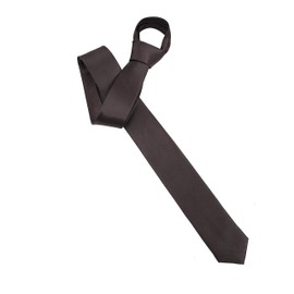 The Tie Co™ Men's Slim 4.5cm Plain Satin Tie (Brown)