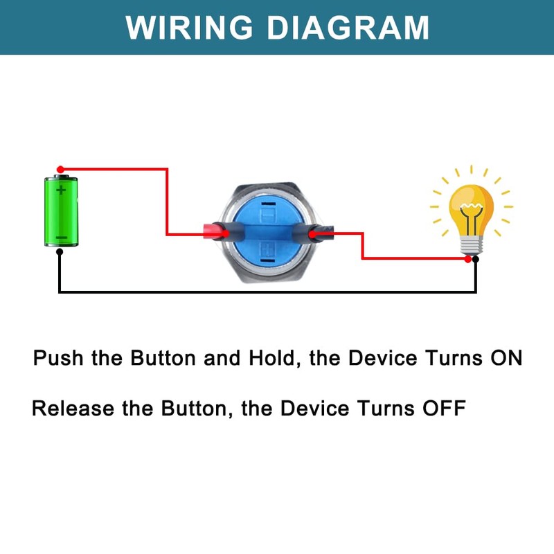 DMWD 5pcs 12mm Momentary Push Button Switch High Round Head
