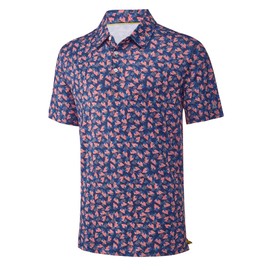 Men's Polo Shirts for Mens Short Sleeve Golf Shirts for Men Dry Fit Performance Casual Navy Patriotic American Flag Print Collared Mens Golf Polo Shirts Short Sleeve Golf Polos for Men, XX-Large