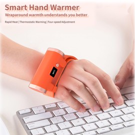 Neioaas Rechargeable Hand Warmer Bracelet - 2023 New Hand Warmer, Portable Electric Pocket Warmer, Winter Gift Smart Wrist Warmer, 4-Level Temperature Control with Temperature Display (Pink)