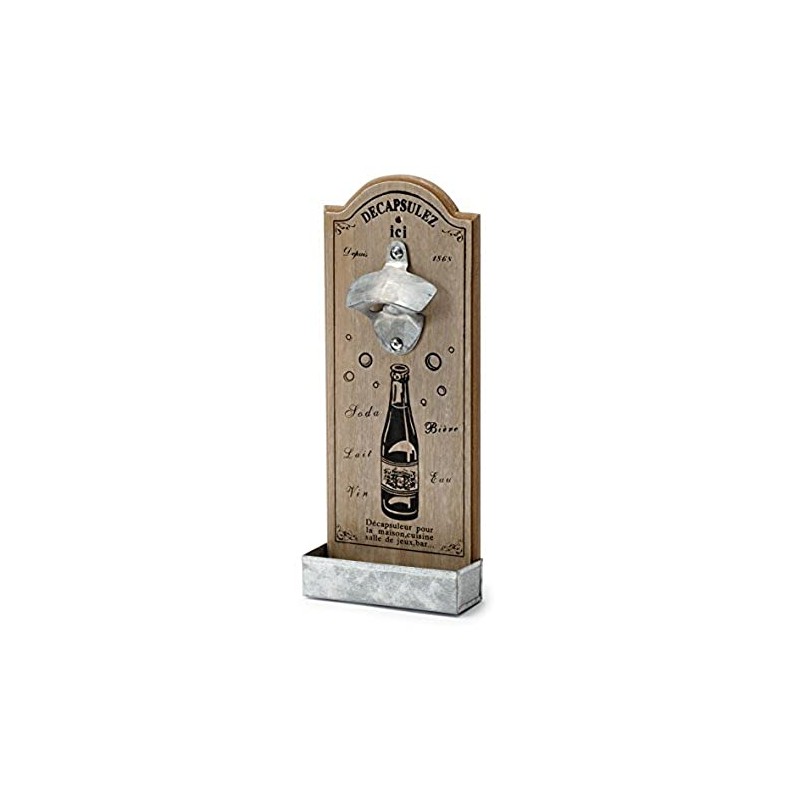 Pajoma 15351 Holzboard Bottle Opener with Tray DECAP Natural /