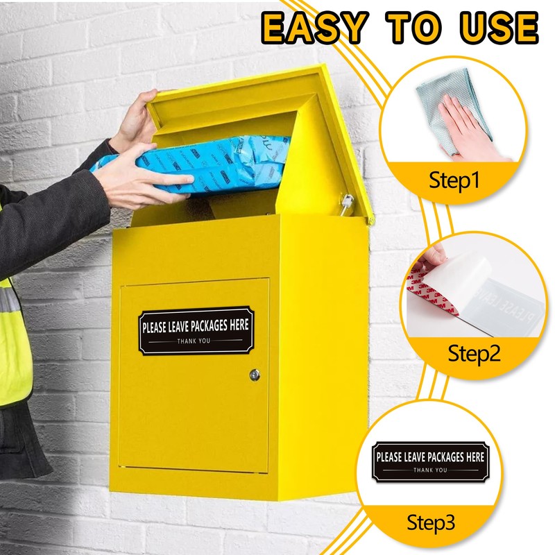 Please Leave Packages and Deliveries Here Sign Sticker, Self-Adhesive Waterproof