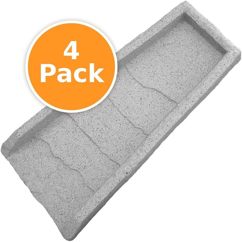 24" Decorative Downspout Rain Splash Block with Natural Stone Texture,