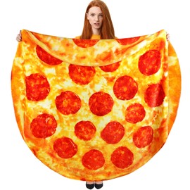Hommtina - Manta de pizza de doble cara, regalos extraños, manta gigante de omelette, manta de comida realista, regalos divertidos para adultos, adolescentes y niños (71 pulgadas)