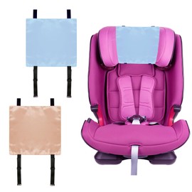 Okueejur 2 PCS Satin Car Seat Headrest Cover for Babies, Soft Silk Feeling Headrest Cover for Hair Protection, Satin Baby Car Seat Hair Protector (Blue+Yellow)