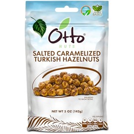 Otto Nuts - Salted Caramelized Turkish Hazelnuts, Non-GMO Naturally Vegan Snack, Good Source of Protein | 5 OZ with Resealable Bag