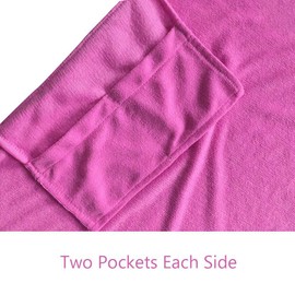 VOCOOL Chaise Lounge Pool Chair Cover Beach Towel Fitted Elastic Pocket Won't Slide 85" L x 30" W-Pink