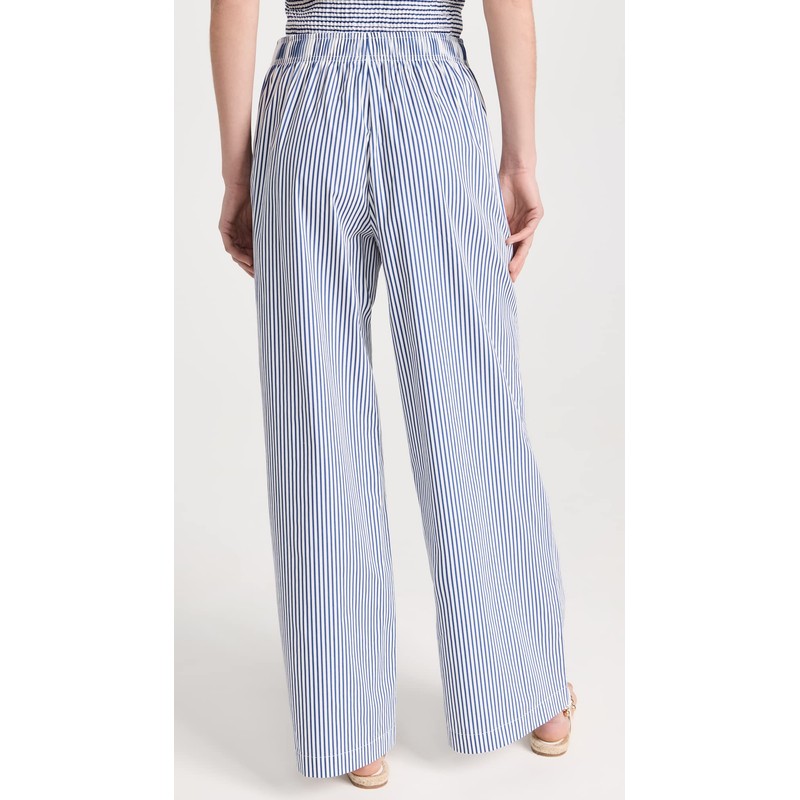 DONNI. Women's Pop Pants, Navy Stripe, L