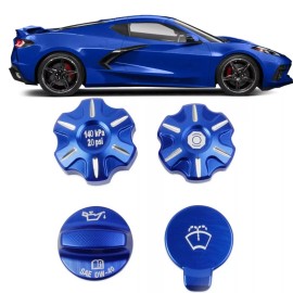 Parts God Corvette C8 Aluminum Engine Oil Radiator Washer Brake Fluid Cap Cover Trim