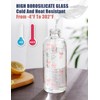 NiHome 25oz/750ml Pink Bow Glass Water Bottle with Silicone Straw,