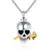 OutstandLong Skull Gold Rose Cremation Urn Necklace for Ashes Jewelry
