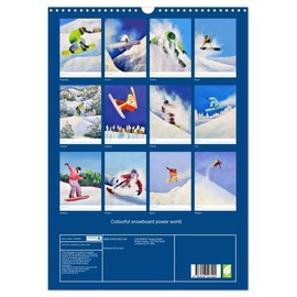 Colourful snowboard power world (Wall Calendar 2026 DIN A3 Portrait), CALVENDO 12 Month Wall Calendar