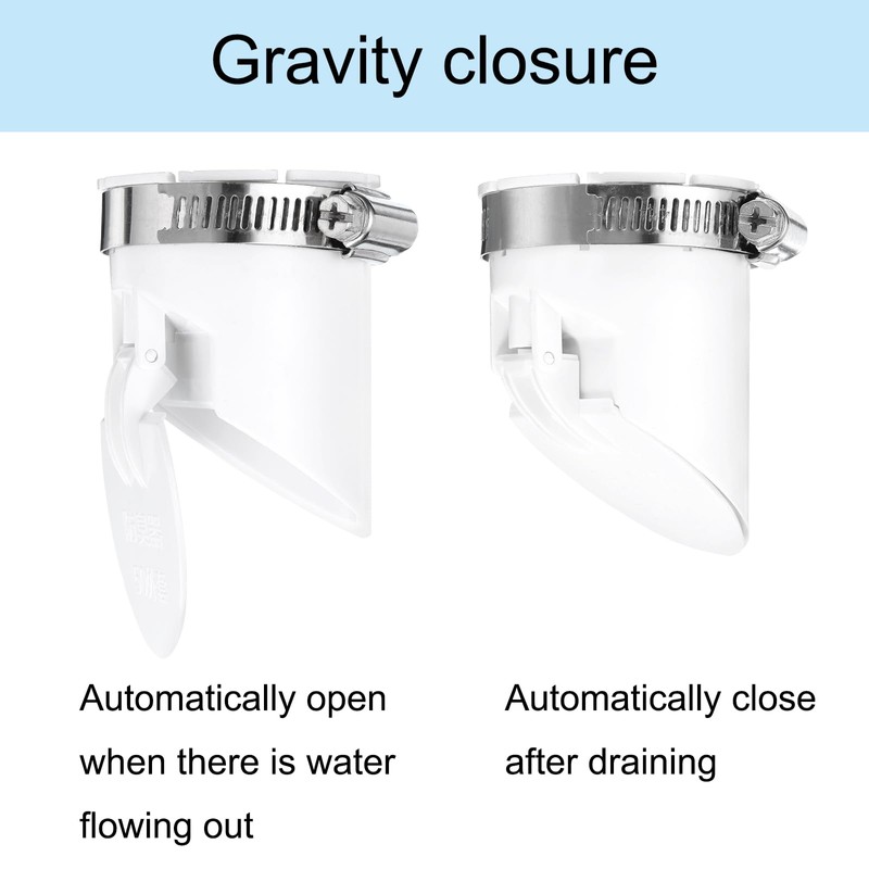sourcing map 2 Pcs PVC Sewer Backflow Preventer, Anti-Odor Core