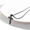 PROSTEEL Men Crucifix Chains Necklace Solid Black Cross Necklace 26