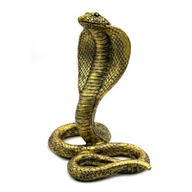 Vintage King Cobra Snake Statue Figurine Sculpture Animal Figure Collectible Gifts for Snake Lover Office Home Decor Desk Accessories Decoration Garden Yard Figurines Outdoor Decor (Gold)