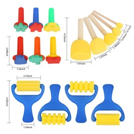 Paint Sponges for Kids, YGDZ 39pcs Early Learning Toddlers Sponge Paint Brushes Stamps Foam Art Craft Drawing Tools
