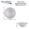 RV Sink | 12" Round Bathroom Sink | White, Bone,