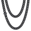 Mens Cuban Link Chain, Black Miami Cuban Chain Necklace for