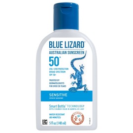 Blue Lizard Sensitive SPF 50 Mineral Sunscreen Lotion, Broad Spectrum, 5 fl oz