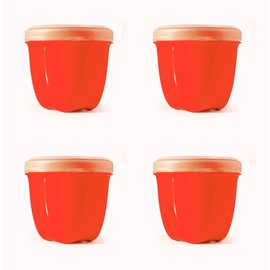 Preserve Mini Food Storage Accessory, Set of 4, 8 oz (Red)