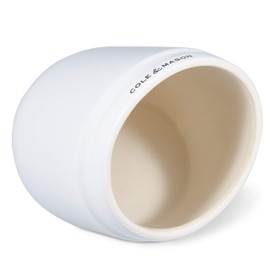 Cole & Mason H121923 Whitmore Salt Pig | Salt Cellar/Salt Pot/Salt Box | White Ceramic | (H) 145mm x (W) 115mm x (D) 160mm | Salt Not Included/Dishwasher Safe | 2 Year Guarantee