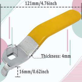 Iron Steel Ball Valve Handle for 1 Inch Ball Valve,Reverse Valve Switch Handle,Ball Valve Handle Accessories(2pcs,Yellow 6x10mm Left Hand)