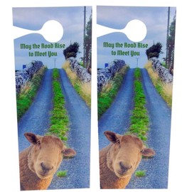 Irish Blessing Door Hanger with Sheep Ireland Souvenir St Patricks Day Home Decoration, Set of 2