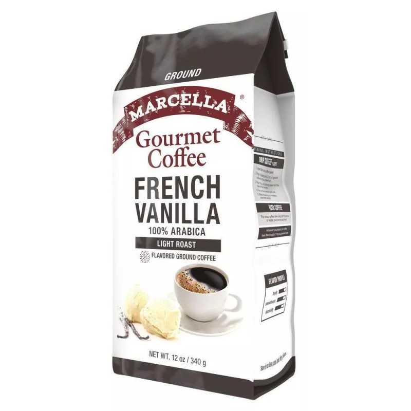Marcella French Vanilla 100% Arabica Light Roast Gourmet Ground Coffee