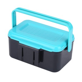 Vbest life Plastic Fishing Bait Holder Fishing Tools Container Fishing Tackle Box 2 Compartment Earthworm Lure Storage Case with Clip