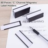 80Pcs 3x1 inch Magnetic Label Holders, FHDUSRYO “C” Channel Magnet