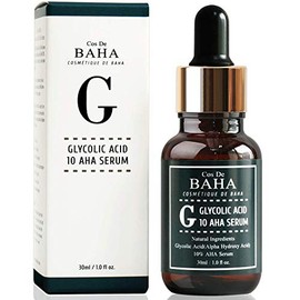 Cos De BAHA Glycolic Acid 10% Gel Peel AHA with Arginine - Whitehead Power Liquid, Natural Exfoliator for Night, Acne Prone Skin, Wrinkle Reduction, K