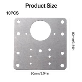 Hinge Repair Plate, 10 Pieces Stainless Steel Repair Kit 9 x 9 cm with Screws Repair Piece for Side Hinge Plate Cabinet Door Repair Plate, Kitchen Hinge Repair Plates