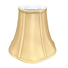 Royal Designs, Inc BS-703-12AGL Royal Designs Flare Bottom Outside Corner Scallop Bell Lamp Shade, Antique Gold, 6" x 12" x 10.25", 6 x 12 x 10.25
