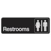 Hillman 841758 Restrooms Visual Impact Self Adhesive Sign, Black and