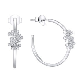 Starchenie Women Earrings,925 Sterling Silver Hoop Huggie Hinged Earrings with 3A Cubic Zirconia with White Gold Plated Jewelry Gift for Women