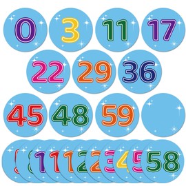 60 PCS Classroom Number Stickers Line up Spots, Colorful Rainbow Removable Number Markers Floor Stickers with Number 0-59 and Blank Writable Cutout School Home Wall Decor for Teacher Students