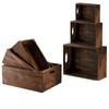 Hyuetrsa Set of 3 Wood Crate Box, Wood Nesting Storage